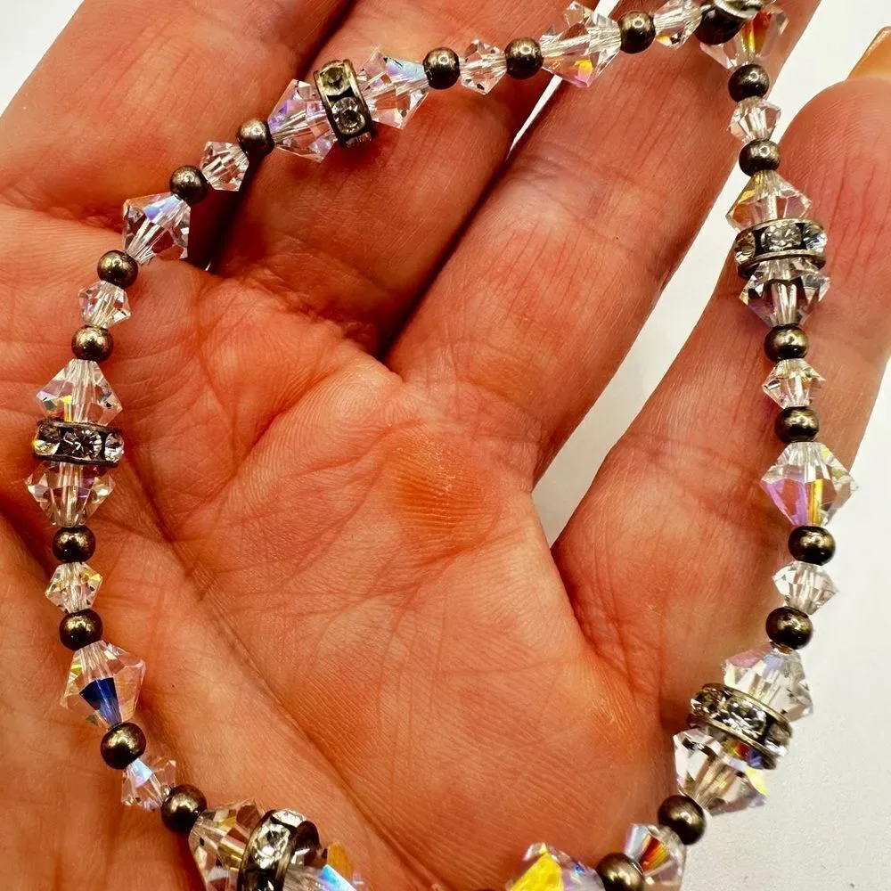 Unbelievable AB Crystal with silver tone‎ accented bracelet!